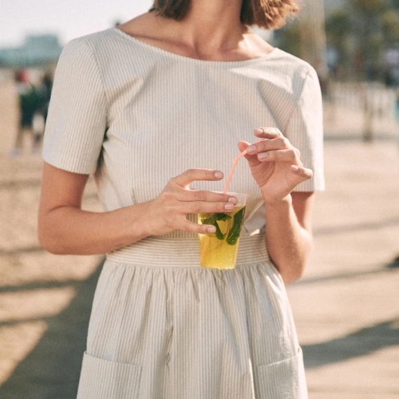 Sezane Gold Midi Dress - Picture 9 of 16